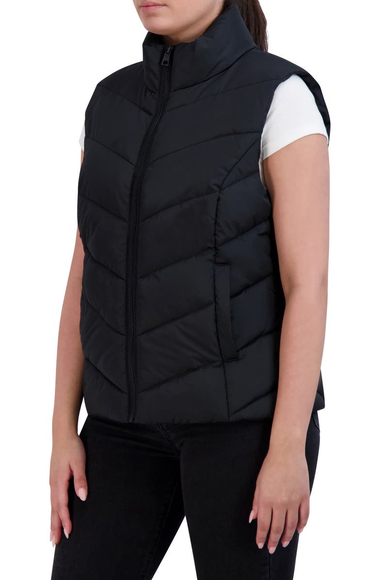 Cole Haan Pongee Puffer Vest, Alternate, color, Black