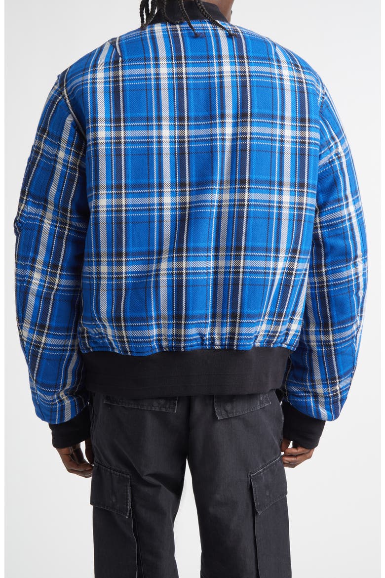 x Rafu Flannel Flight Jacket, Alternate, color, BLUE X BLACK