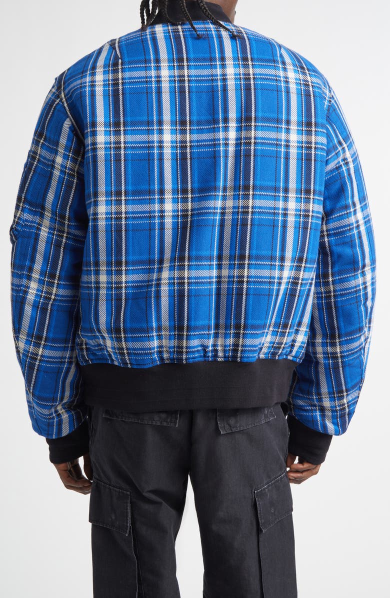 TAKAHIROMIYASHITA TheSoloist. x Rafu Flannel Flight Jacket, Alternate, color, Blue X Black