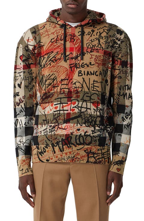Balt Check Graffiti Merino Wool Hoodie