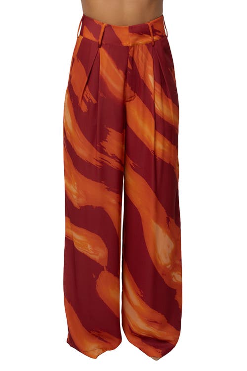 Jluxlabel Soft Pleated Trouser In Crimson Dusk