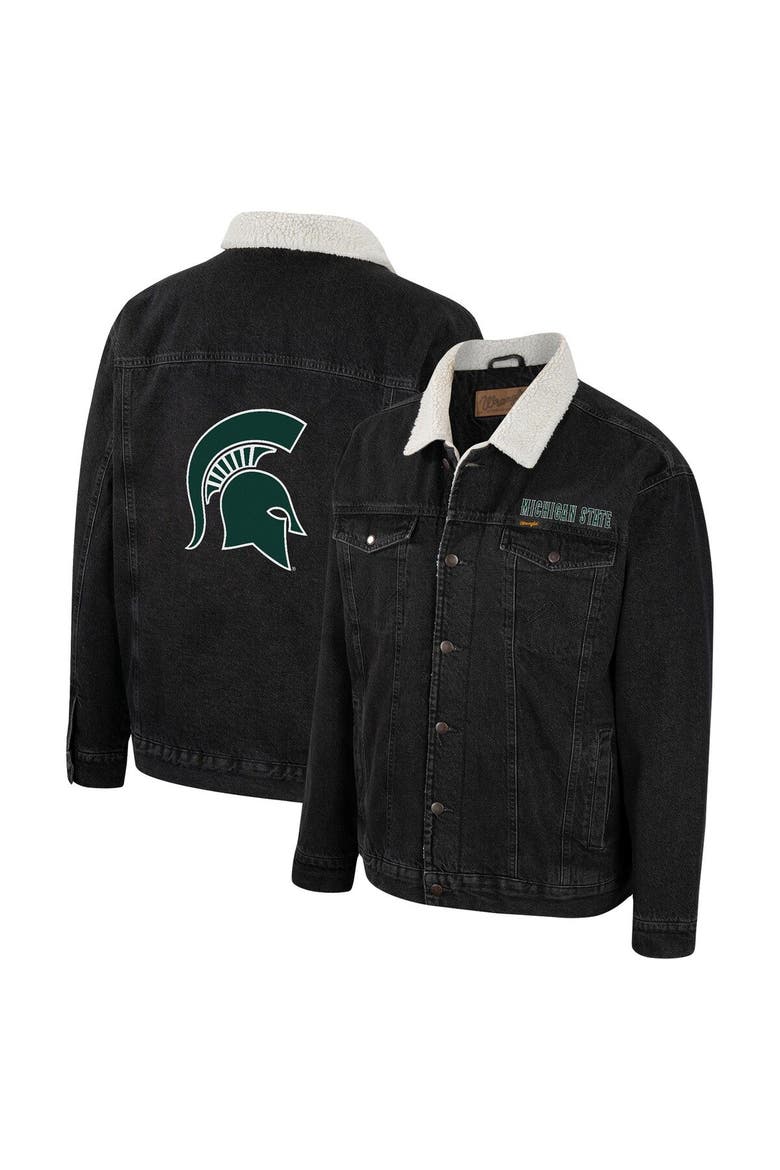 Men's Colosseum x Wrangler Charcoal Michigan State Spartans Western Button-Up Denim Jacket, Main, color, Charcoal
