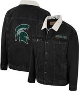 COLOSSEUM X WRANGLER Men's Colosseum x Wrangler Charcoal Michigan State Spartans Western Button-Up Denim Jacket