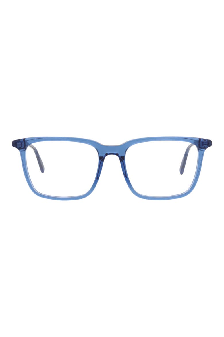 57mm Square Optical Glasses, Main, color, BLUE TRANSPARENT