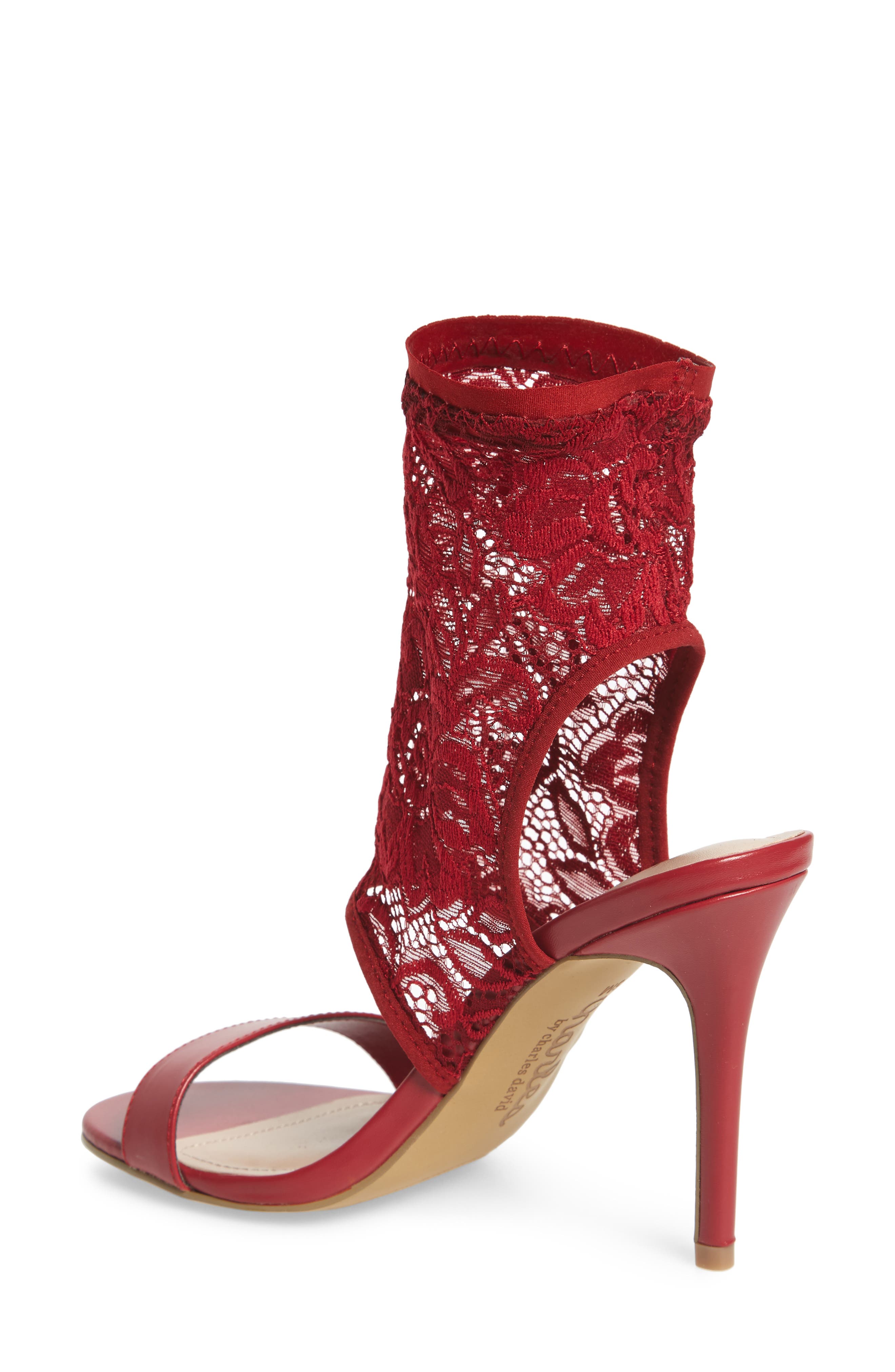 Remote Sock Cuff Sandal, Alternate, color, SCARLET LACE FABRIC