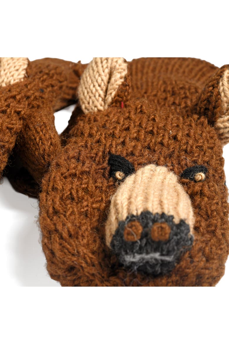 Grizzly Mittens, Alternate, color, Brown