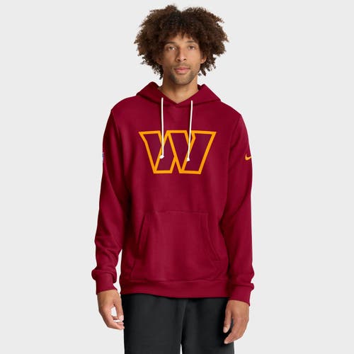 Nike Burgundy Washington Commanders Sideline Standard Issue Initial Home Dri-fit Hoodie In Red