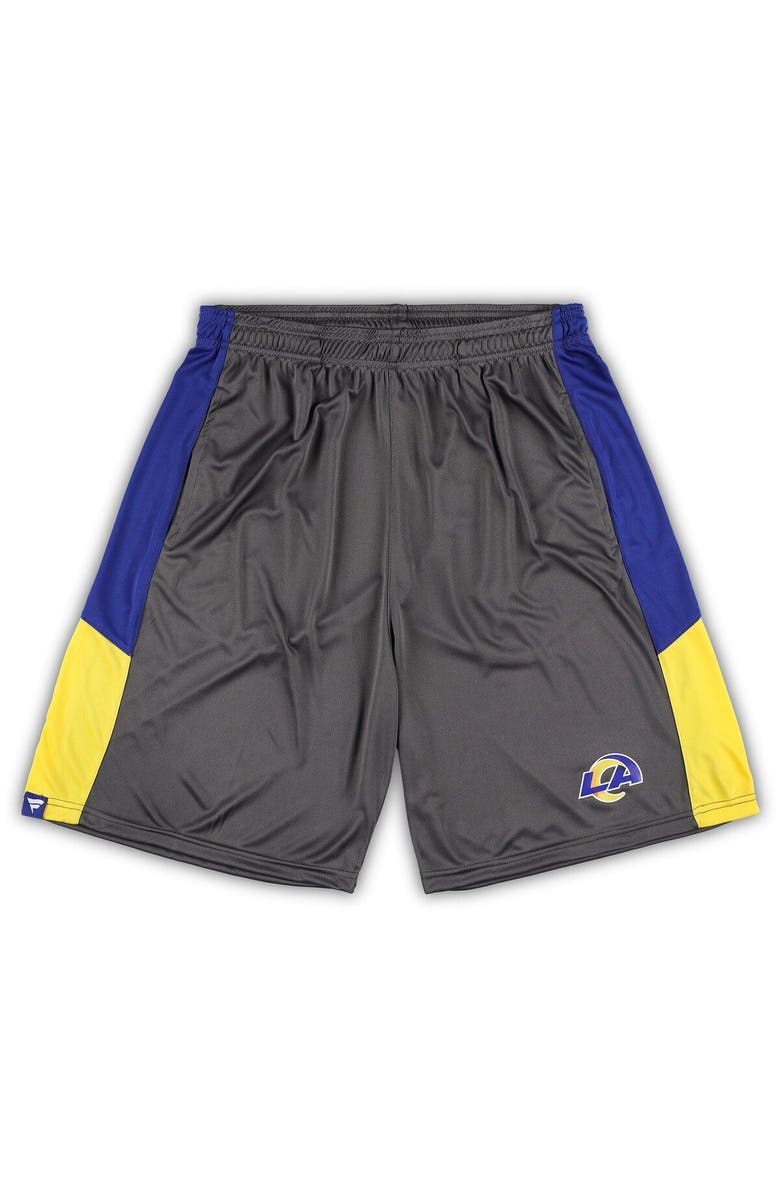 FANATICS Men's Fanatics Branded Gray Los Angeles Rams Big & Tall Team Shorts, Main, color,
