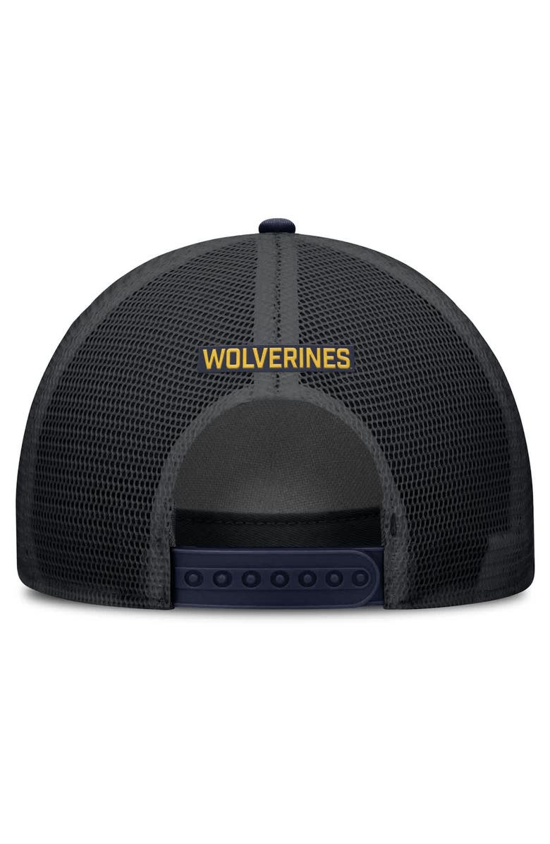 Jordan Brand Men's Jordan Brand Navy Michigan Wolverines Rise Primetime Trucker Adjustable Hat, Alternate, color, Navy