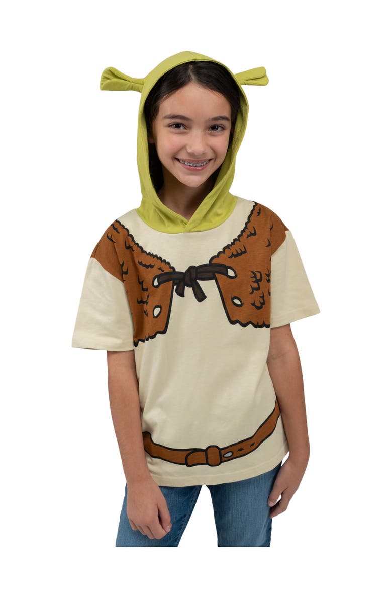 Shrek Hooded T-Shirt, Alternate, color, Shrek Green Tan