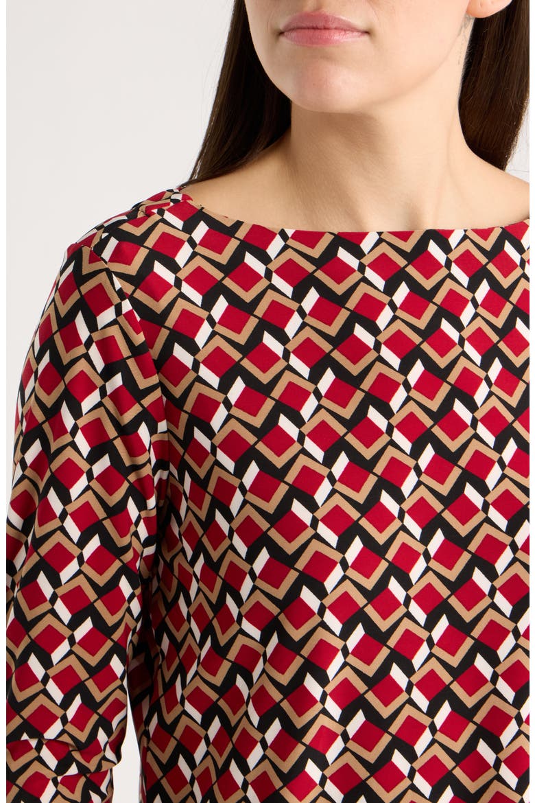 Geometric Boat Neck Top, Alternate, color, ANNE BLACK MULTI