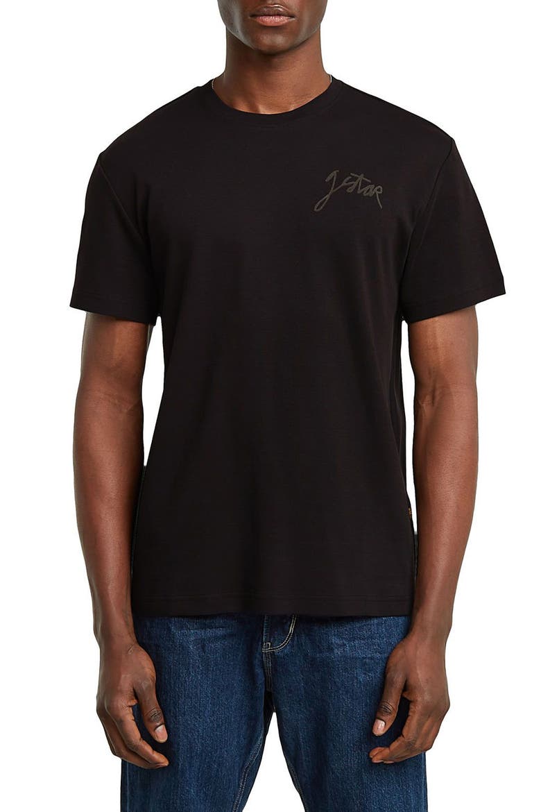 Script Organic Cotton Graphic T-Shirt, Main, color, DARK BLACK