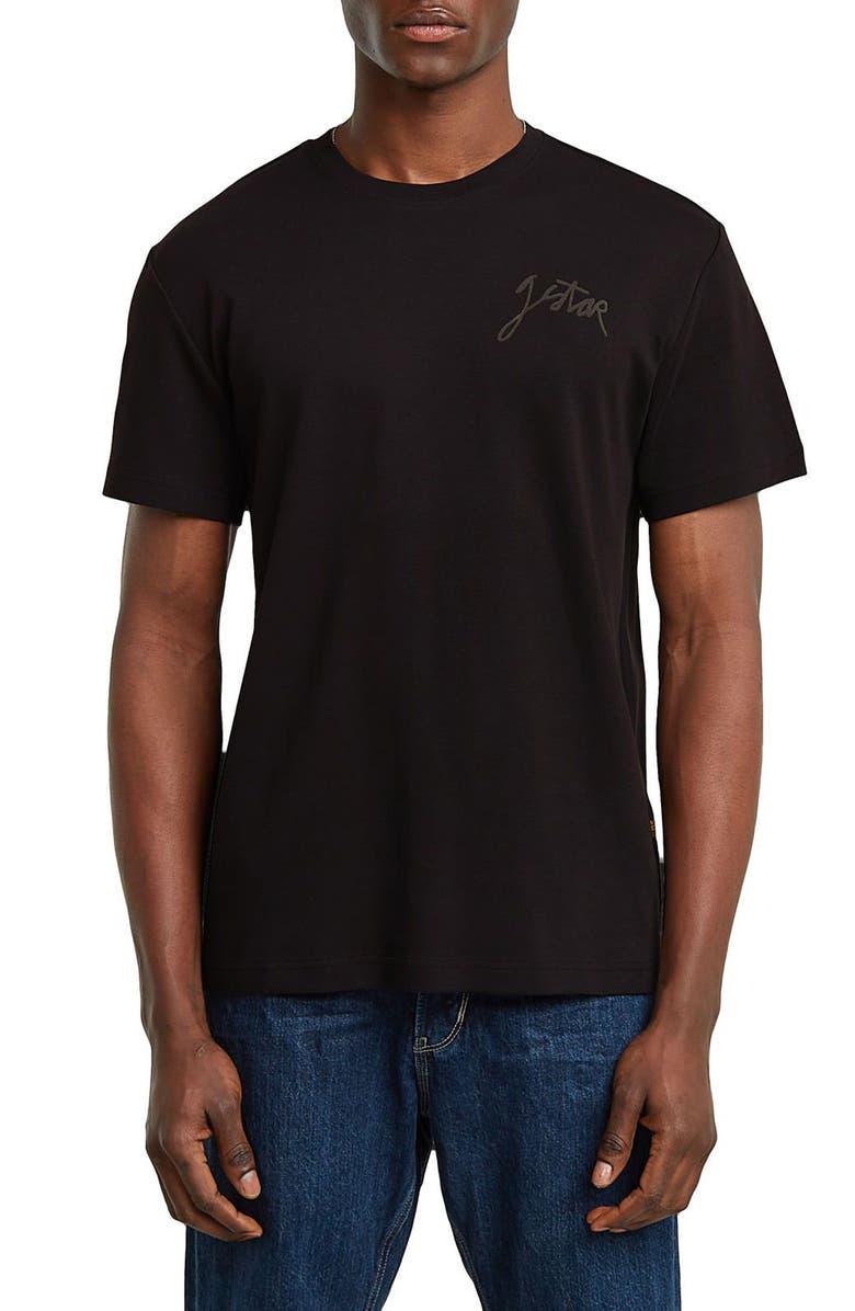 G-STAR Script Organic Cotton Graphic T-Shirt, Main, color, Dark Black