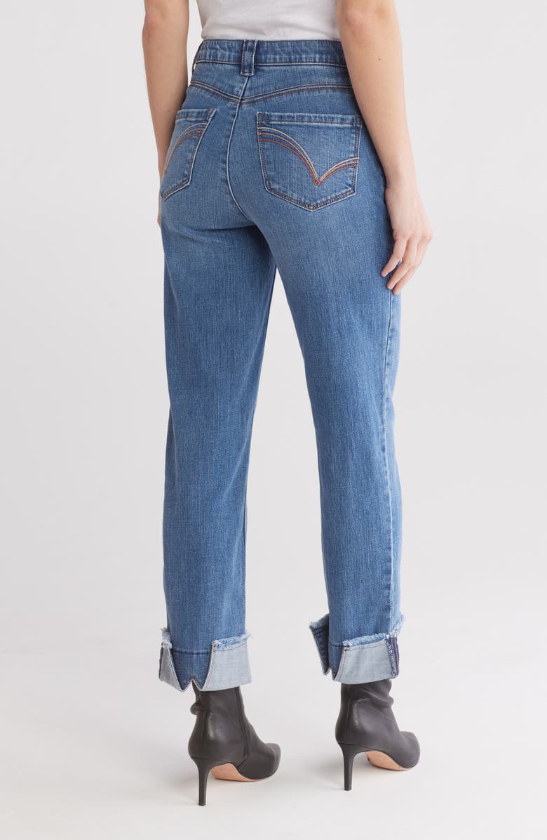 Democracy High Waist Split Frayed Cuff Boyfriend Jeans, Alternate, color, 