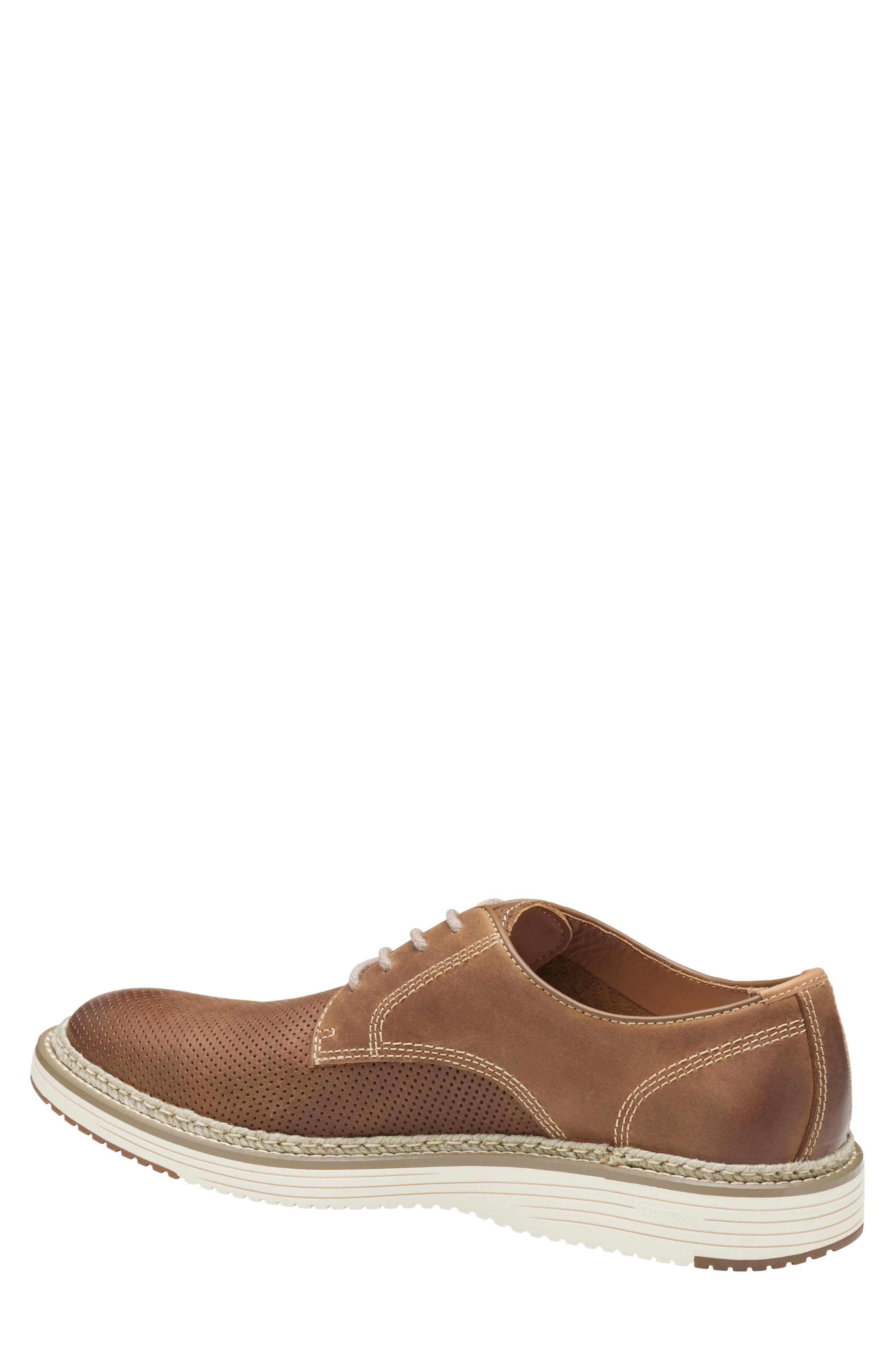 Johnston & Murphy Upton Perforated Plain Toe Derby, Alternate, color, Brown Oiled Full Grain