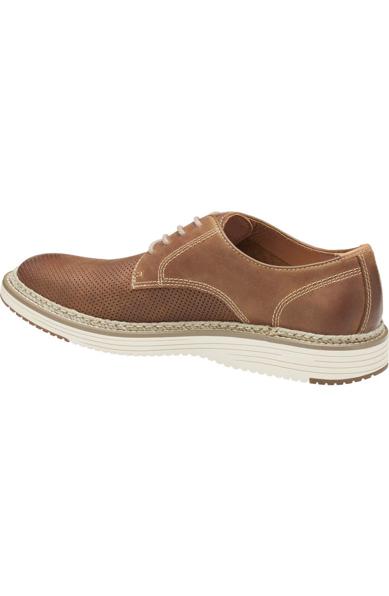 Johnston & Murphy Upton Perforated Plain Toe Derby, Alternate, color, Brown Oiled Full Grain