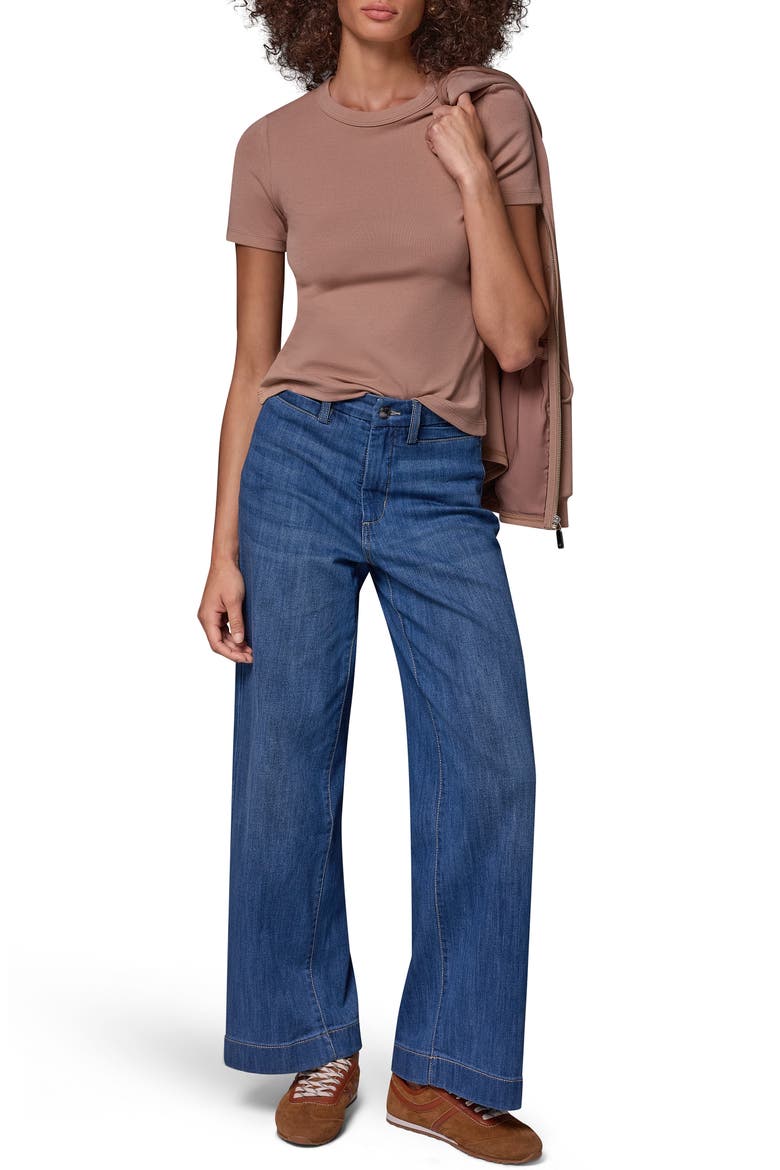 Rib Crewneck Tee, Alternate, color, CAMEL