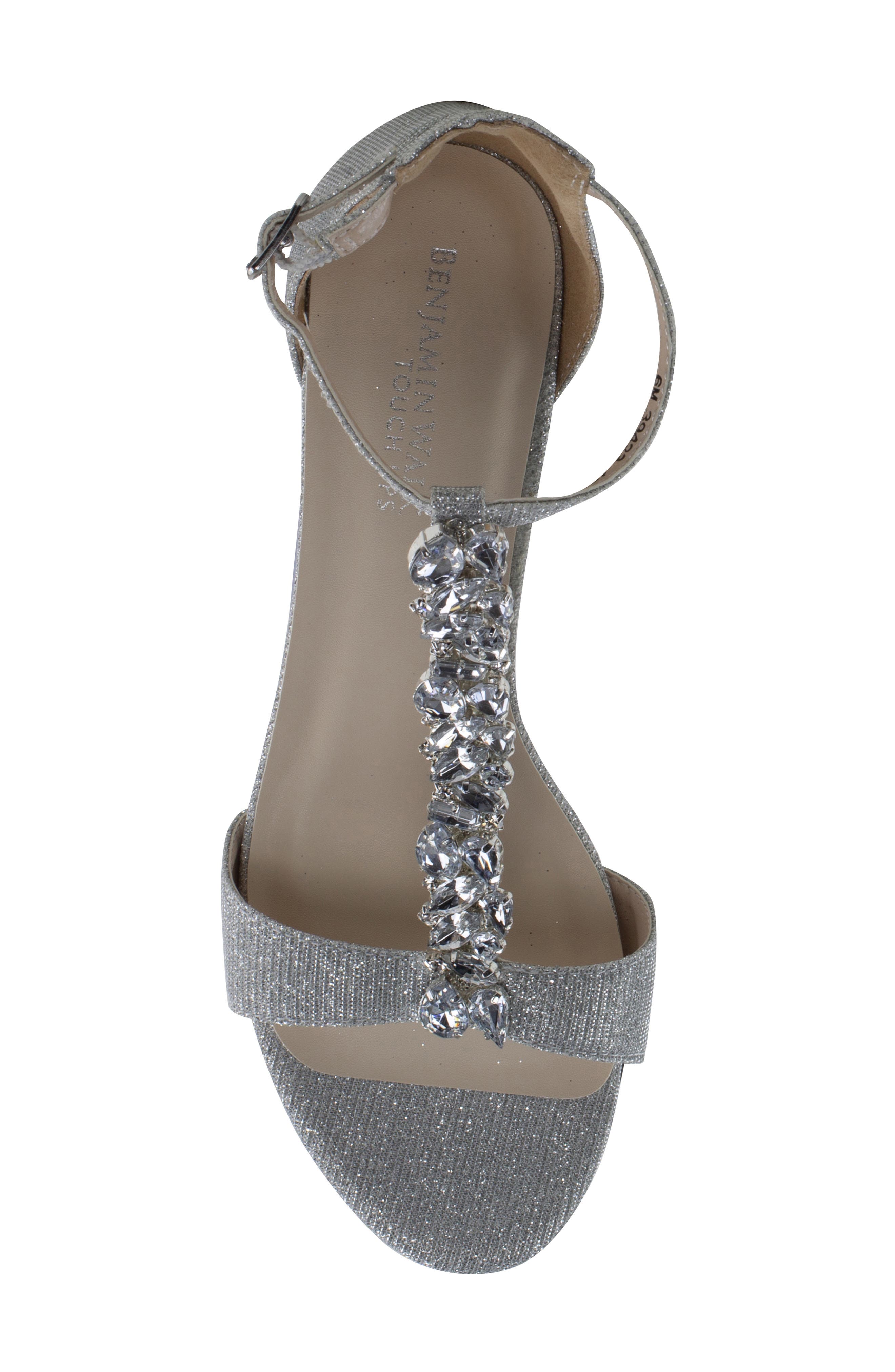 Beatrix Embellished T-Strap Wedge Sandal, Alternate, color, SILVER