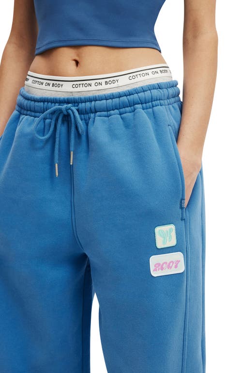 Cotton On Body Active Plush Essential Barrel Sweatpant In Blue