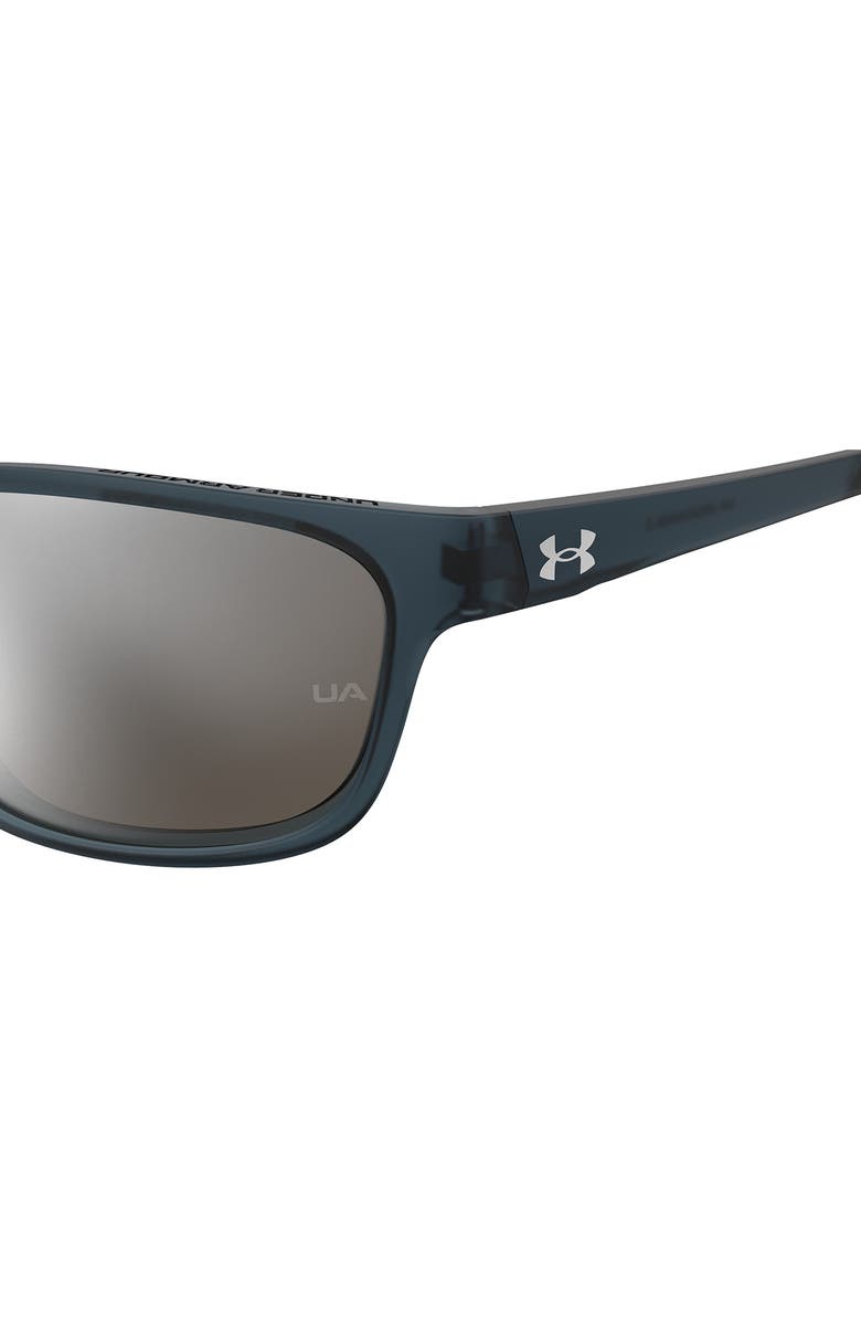 Under Armour 61mm Gradient Polarized Rectangular Sunglasses, Alternate, color, Matte Black Crystal