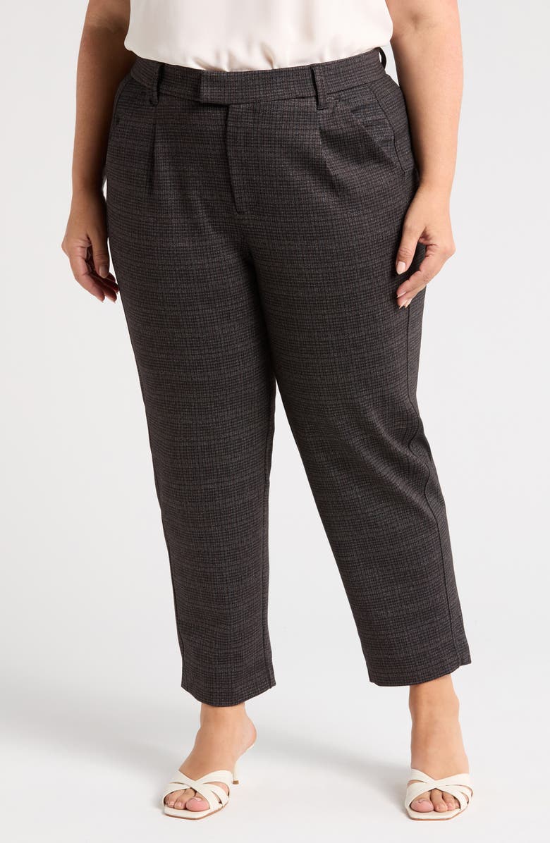 Wit & Wisdom 'Ab'Solution Skyrise Pleated Ankle Straight Leg Pants, Main, color, Charcoal Multi