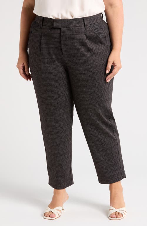 Wit & Wisdom 'Ab'Solution Skyrise Pleated Ankle Straight Leg Pants in Charcoal Multi