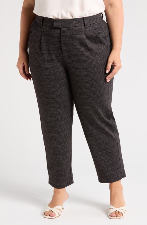 Wit & Wisdom 'Ab'Solution Skyrise Pleated Ankle Straight Leg Pants in Charcoal Multi 