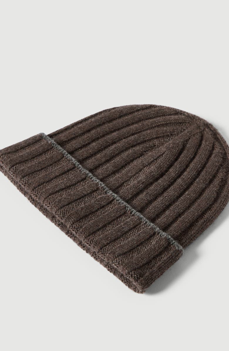Brunello Cucinelli Cashmere rib knit beanie, Alternate, color, Brown