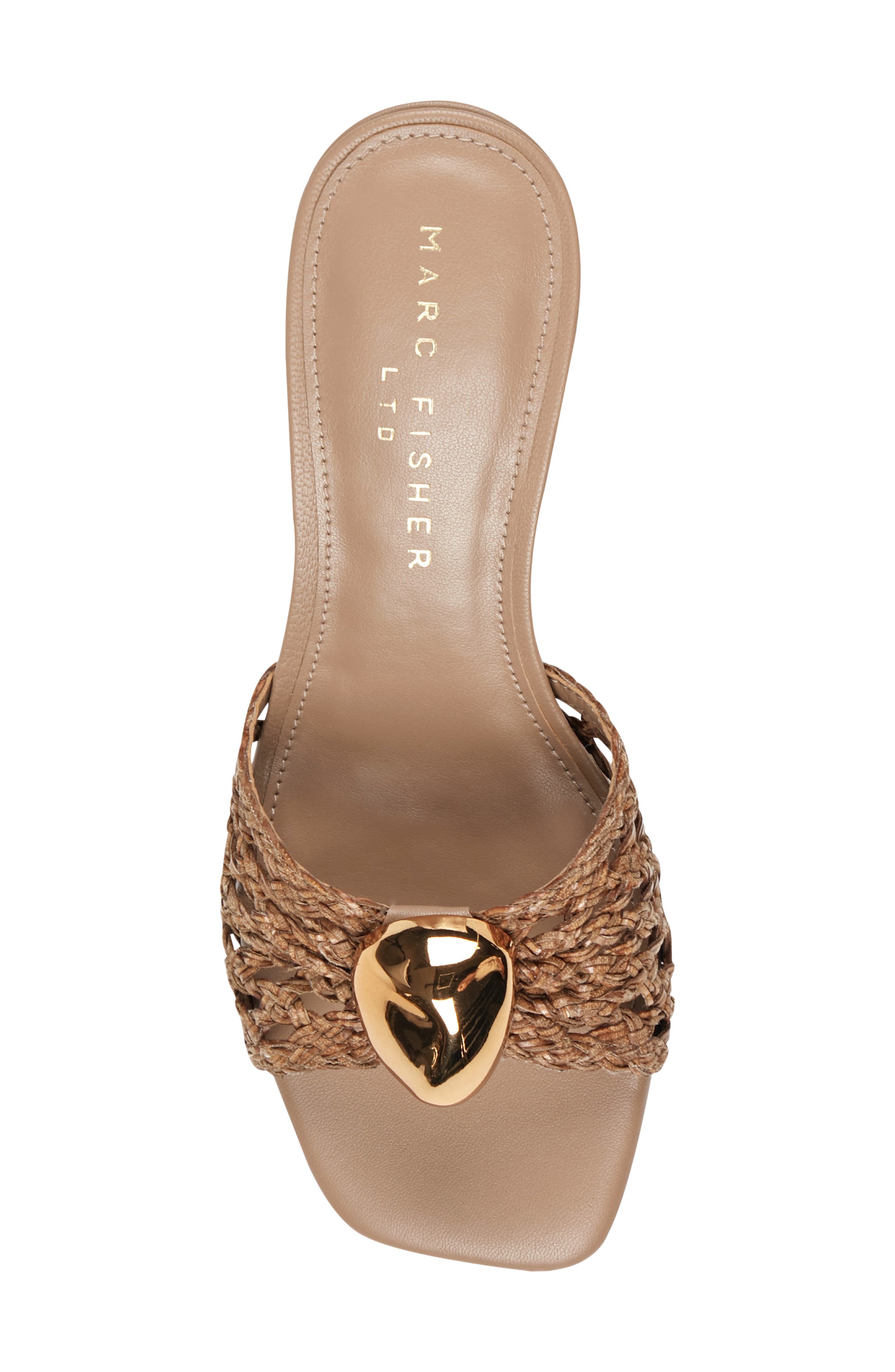 Farrel Embellished Square Toe Slide Sandal, Alternate, color, NATURAL