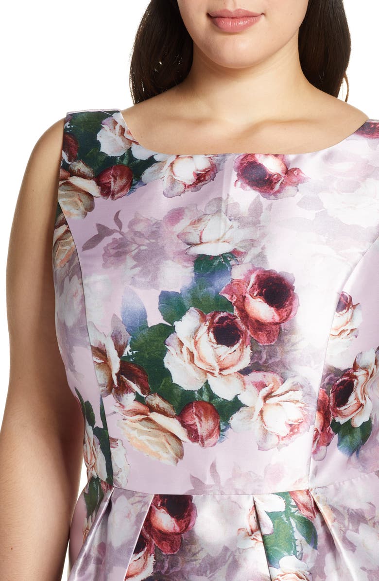 Chi Chi London Marilyn Floral Print Satin Cocktail Dress, Alternate, color, 