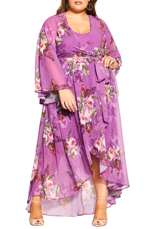 Nora Floral Long Sleeve Wrap Maxi Dress