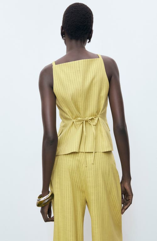 Mango Luca Stripe Vest In Yellow