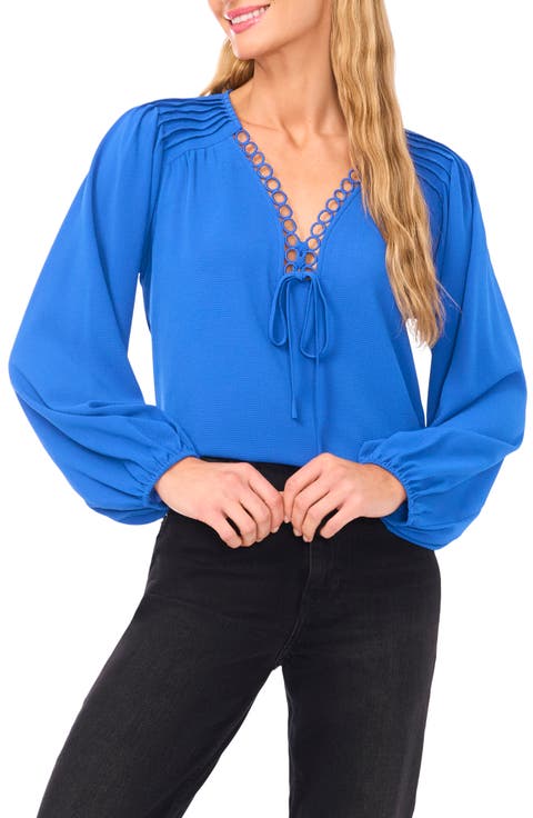 Circle Trim Pintuck Top