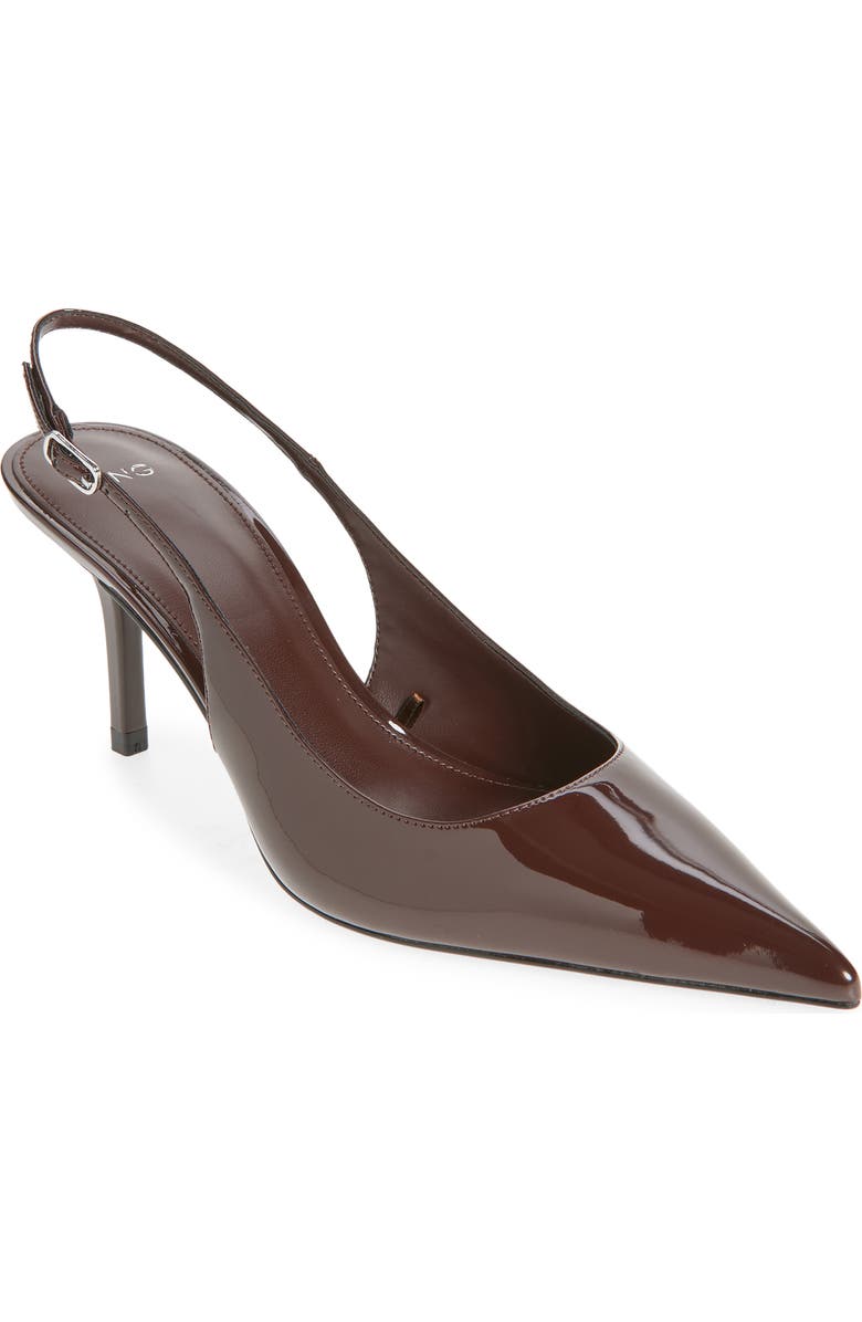 MANGO Sol Slingback Pump, Main, color, Chocolate