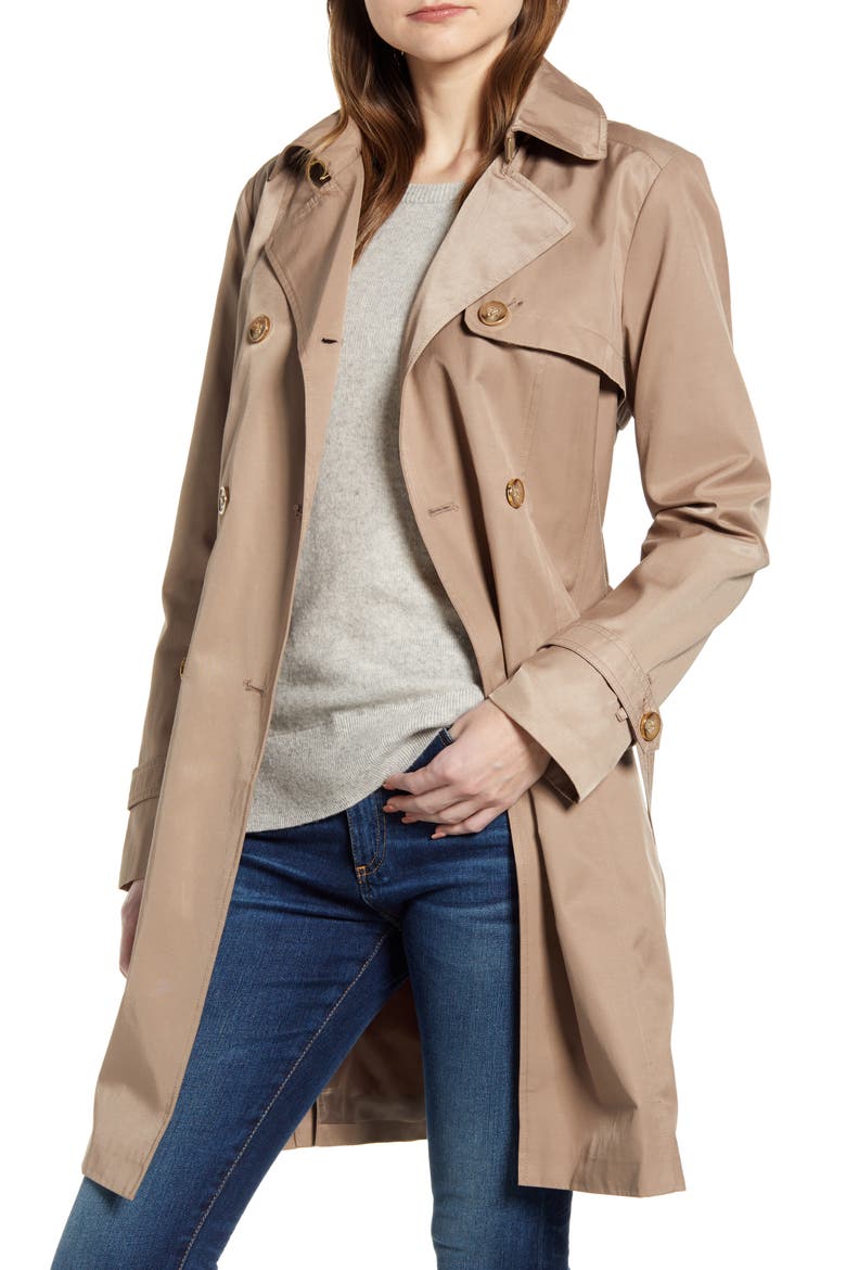Hooded Trench Coat, Alternate, color, DUNE
