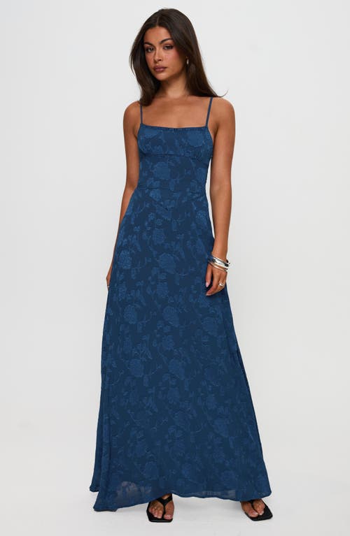 Princess Polly South Of France Floral Burnout Maxi Dress In Blue