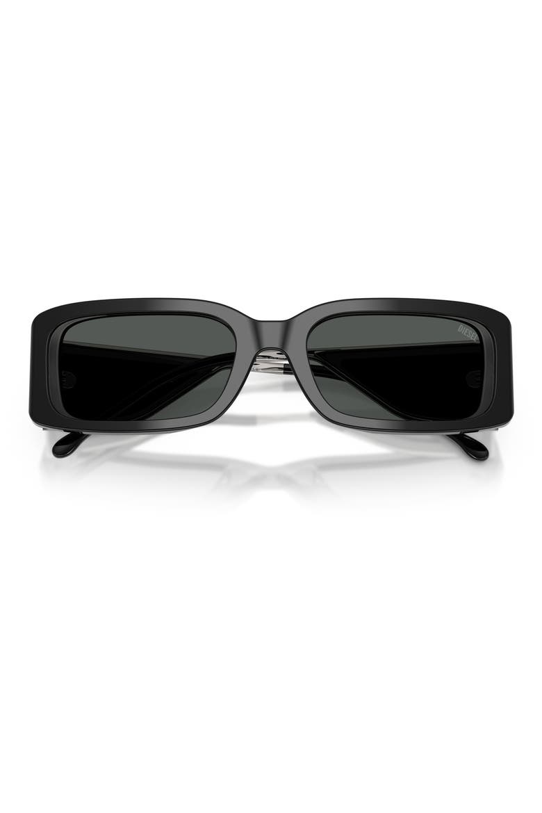 53mm Rectangular Sunglasses, Alternate, color, BILAYER BLACK GREY / DARK GREY
