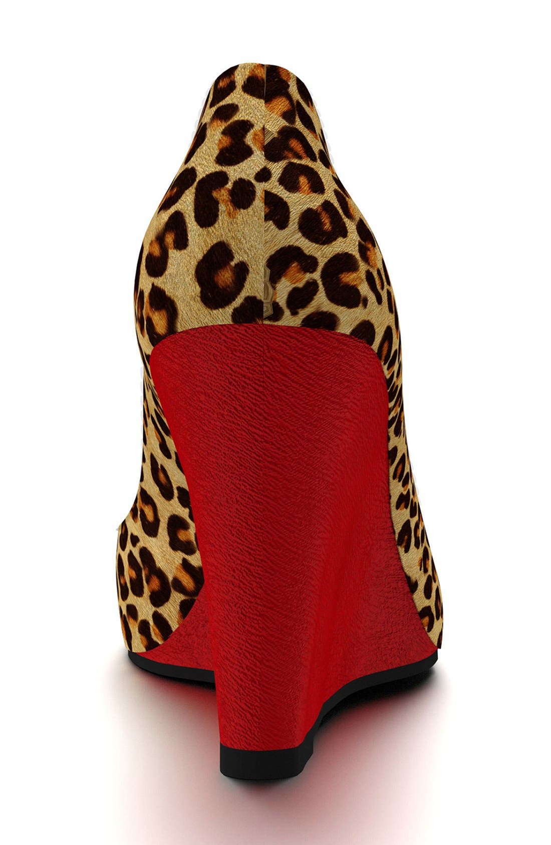 Shoes of Prey Leopard Genuine Calf Hair Wedge Pump, Alternate, color, 