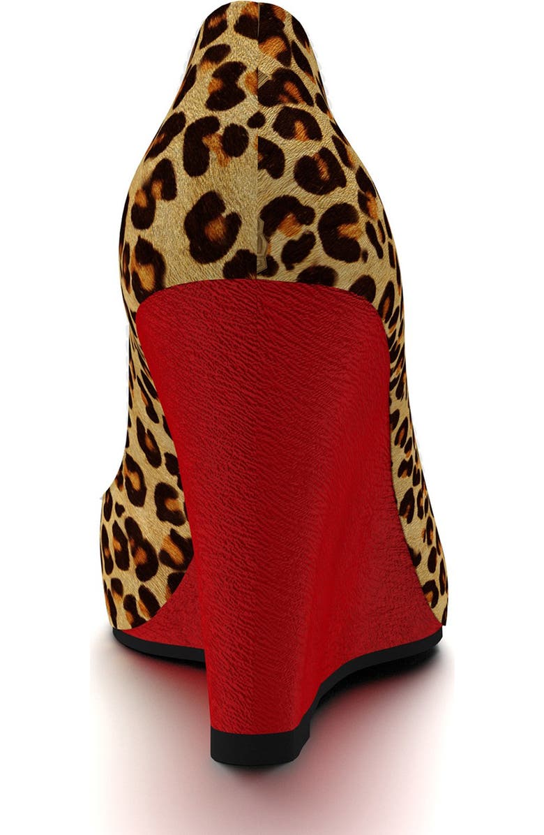 Shoes of Prey Leopard Genuine Calf Hair Wedge Pump, Alternate, color,