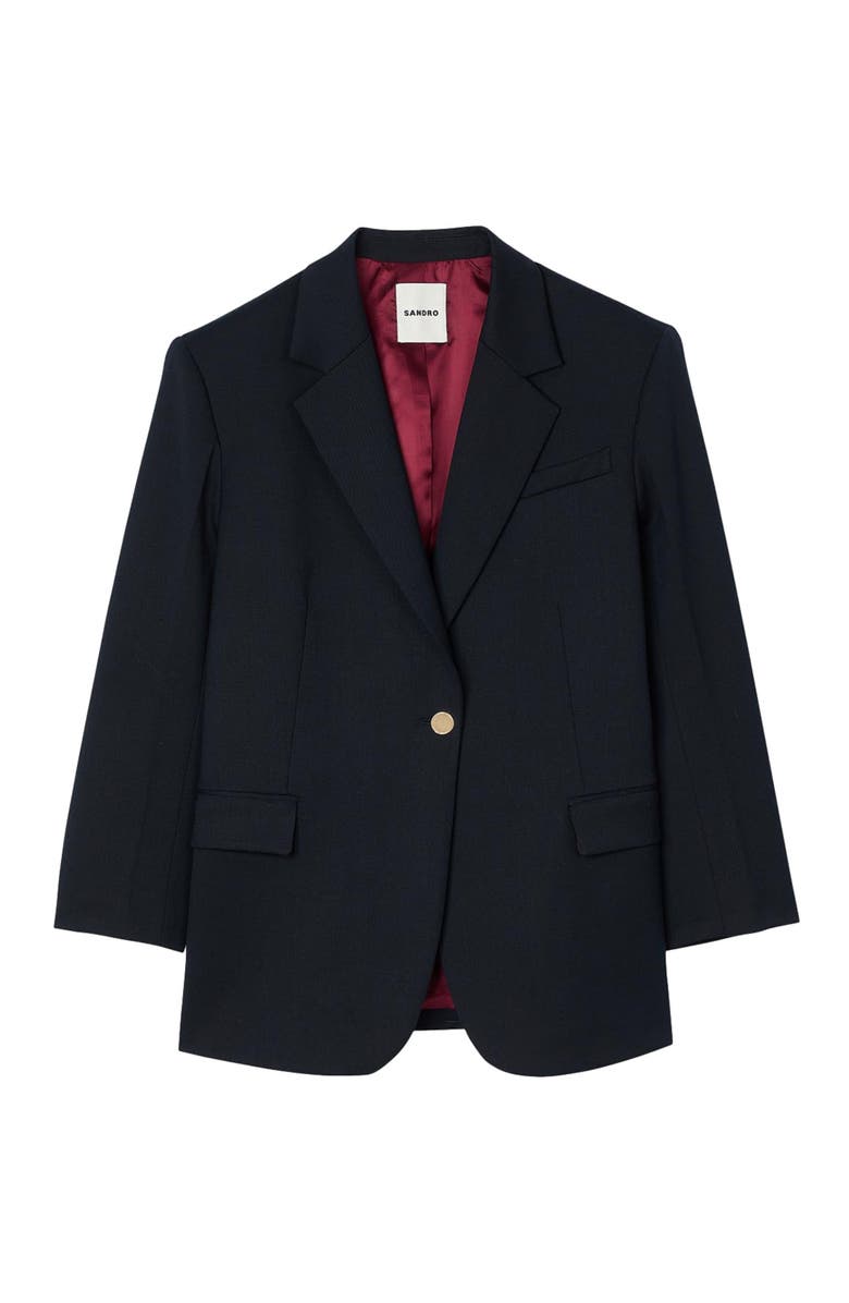 SANDRO Wool suit jacket, Alternate, color, 