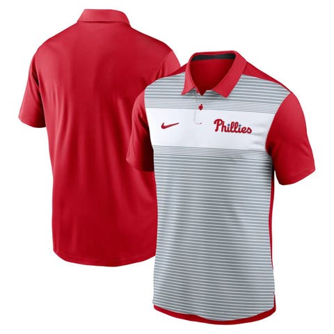 Men's Nike White/Red Philadelphia Phillies Vapor Striped Performance Polo