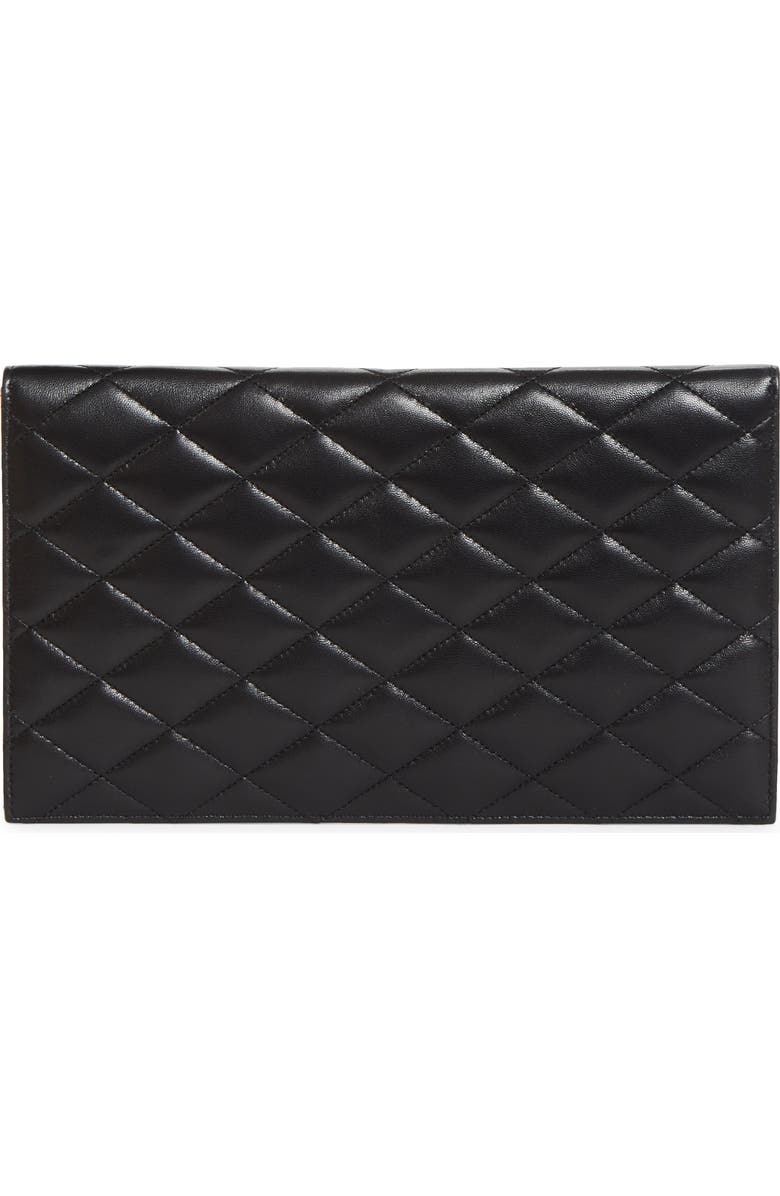 Saint Laurent Paris Diamond Quilt Pouch, Alternate, color, Noir