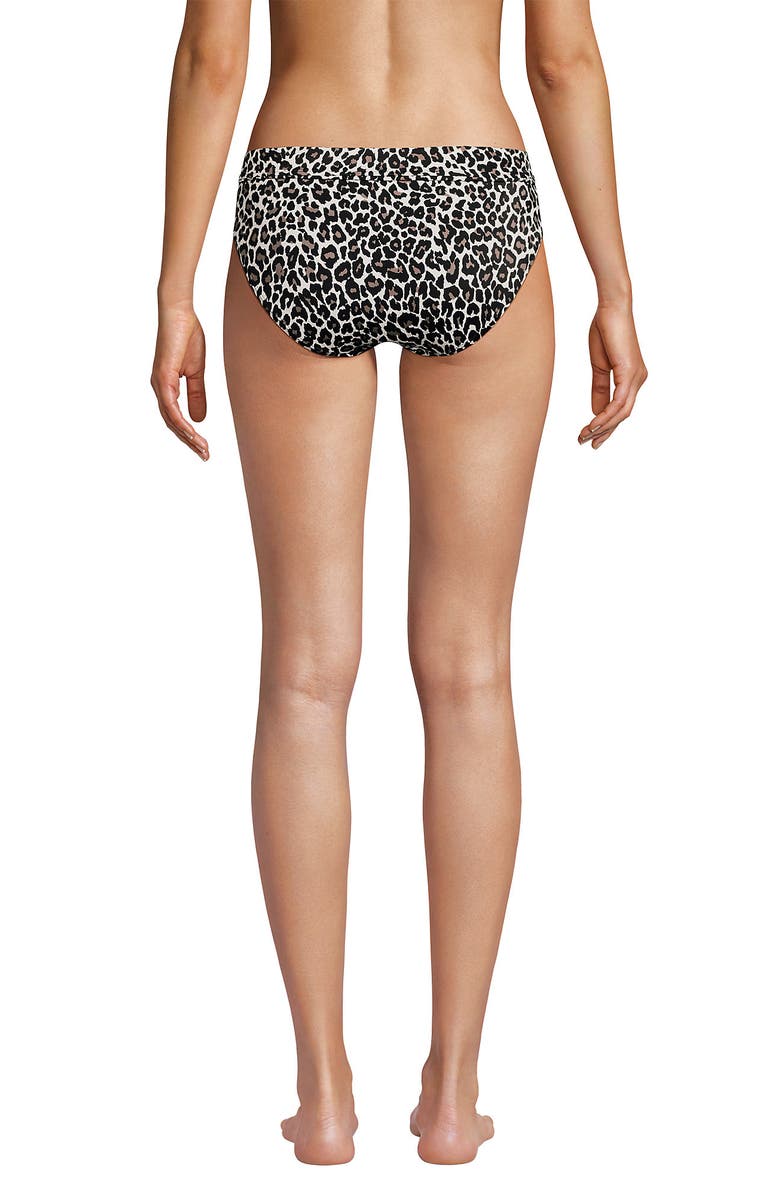 Lands' End Mid Rise Bikini Bottoms, Alternate, color, Black Leopard