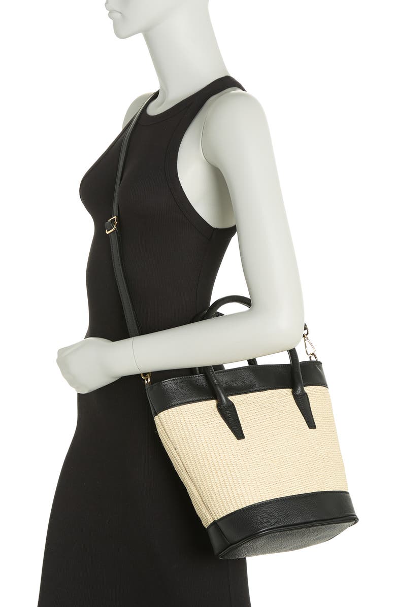 Persaman New York Linda Raffia & Leather Tote, Alternate, color,