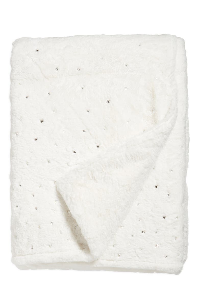 Lovesac Footsac Swarovski<sup>®</sup> Crystal Embellished Faux Fur Blanket, Main, color, 