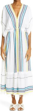 lemlem Sediri Plunge Neck Cover-Up Dress