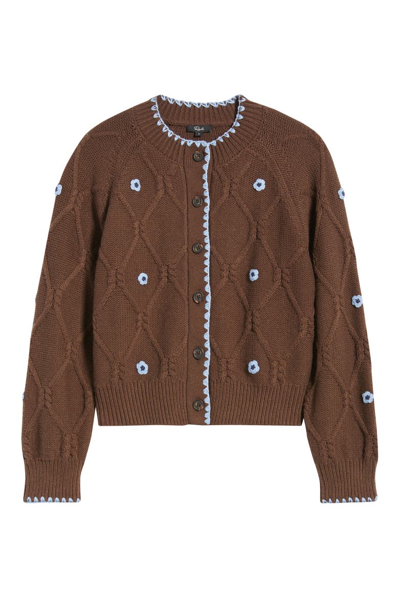 Laurie Floral Stitch Cardigan, Alternate, color, WALNUT DAISY