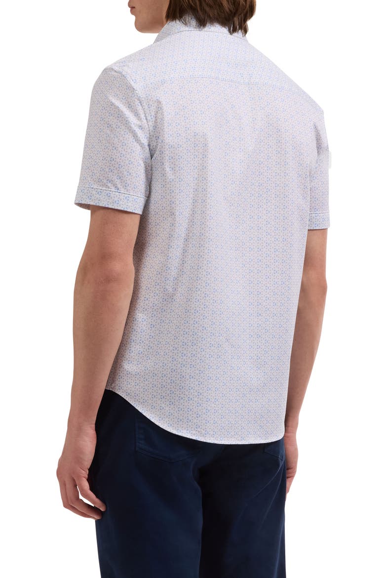 Miles OoohCotton Tech Geometric Print Short Sleeve Shirt, Alternate, color, AIR BLUE