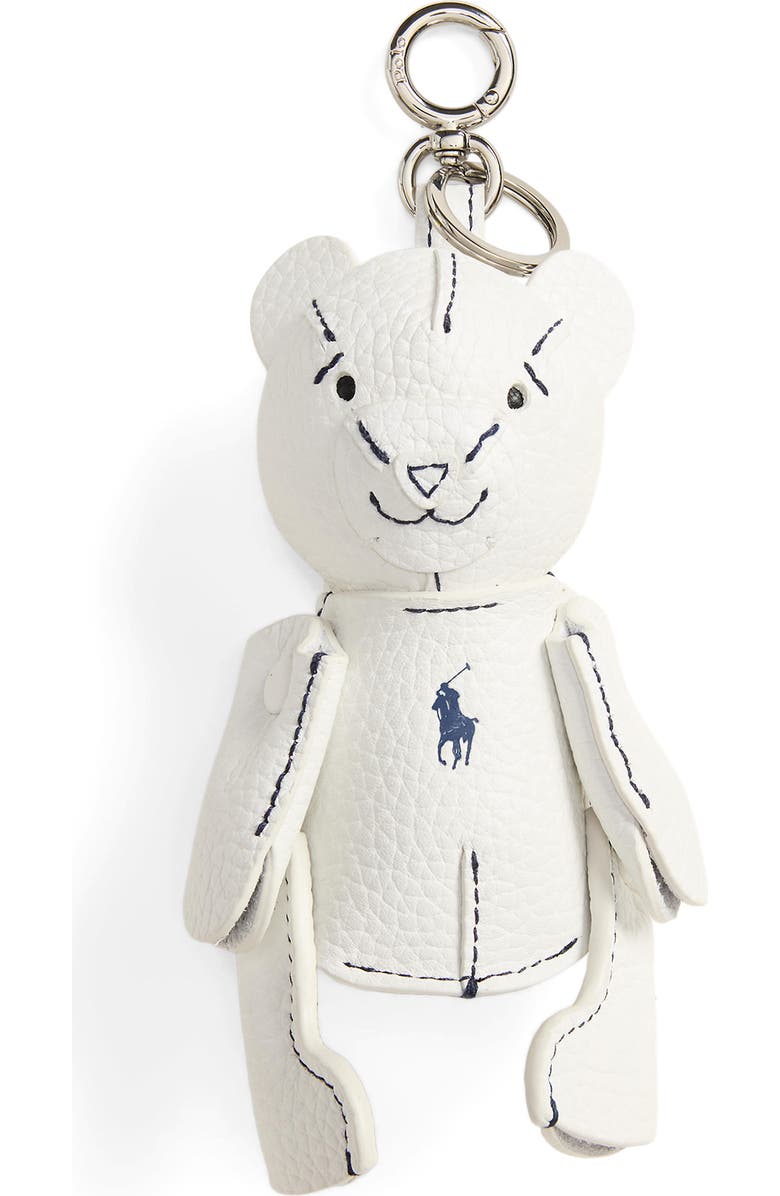 Polo Ralph Lauren Pebble Leather Polo Bear Charm, Main, color, Paper