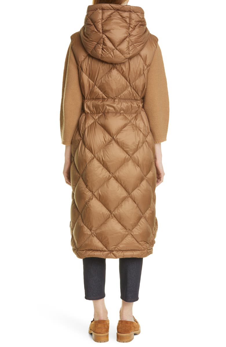 Max Mara The Cube Tregil Down Hooded Long Vest, Alternate, color, 